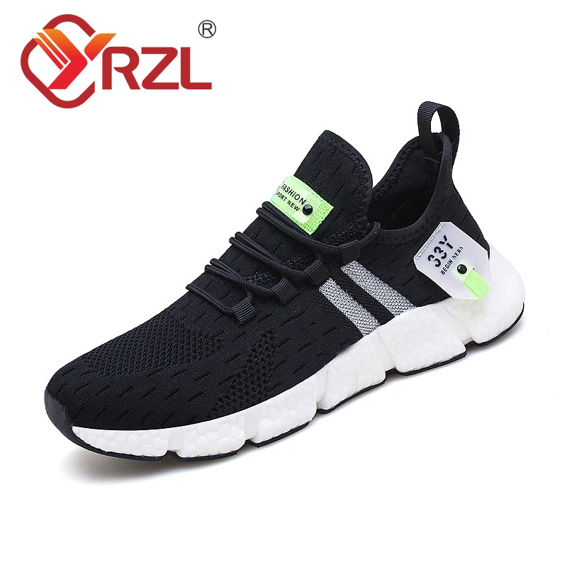 

YRZL Men Sneakers Mesh Breathable Man White Running Tennis Shoes Comfortable Outdoor Sports Men Casual Shoes Tenis Masculino
