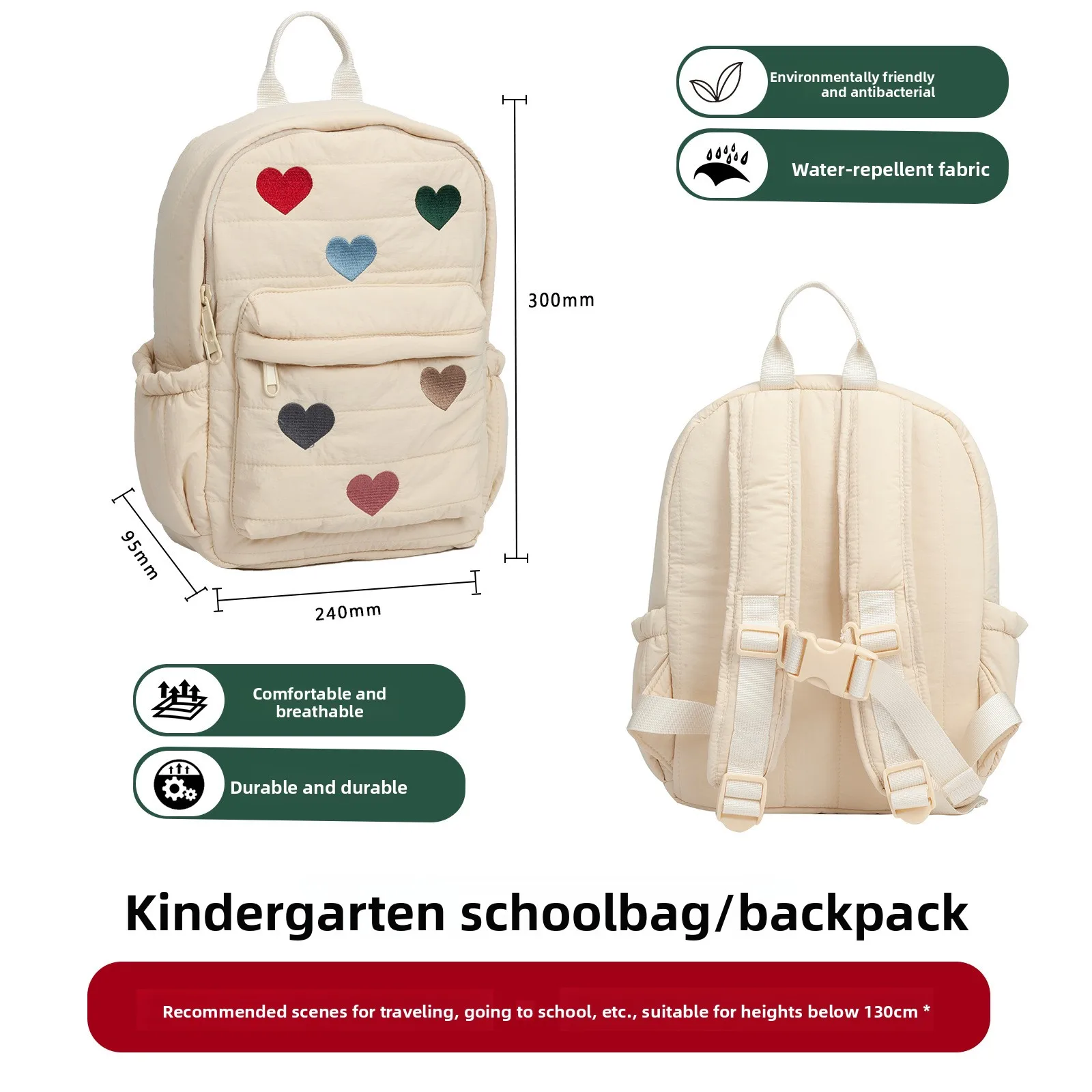 Zaino per bambini con ricamo a fumetti Zaino per asilo per 3-6 anni Zaino leggero a doppia spalla per bambini impermeabile - immagine 3