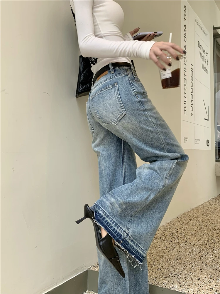 女性用ローウエストフレアジーンズ,ローウエストデニムパンツ