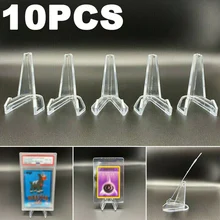 

10pcs Acrylic Card Display Stand Party Exhibition Holder Small Easel for Seat Name Card/Phone/Coins/Antique/Badge Medal Rack