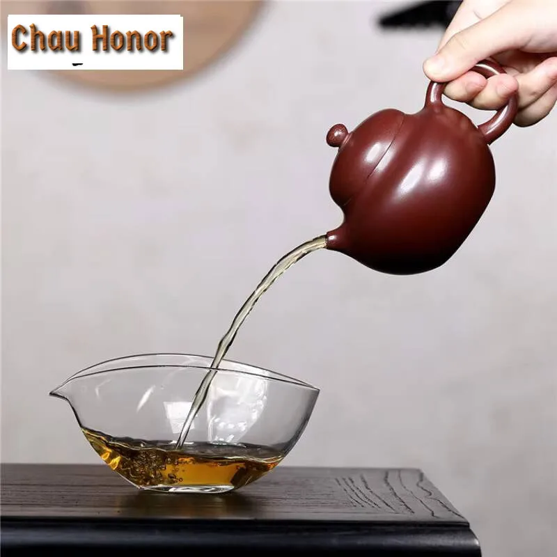 260ml Vintage Yixing Purple Clay Teapots Handmade Wendan Pot Raw Ore Dragon's Blood Sand Tea Making Kettle Zisha Tea Set Gifts