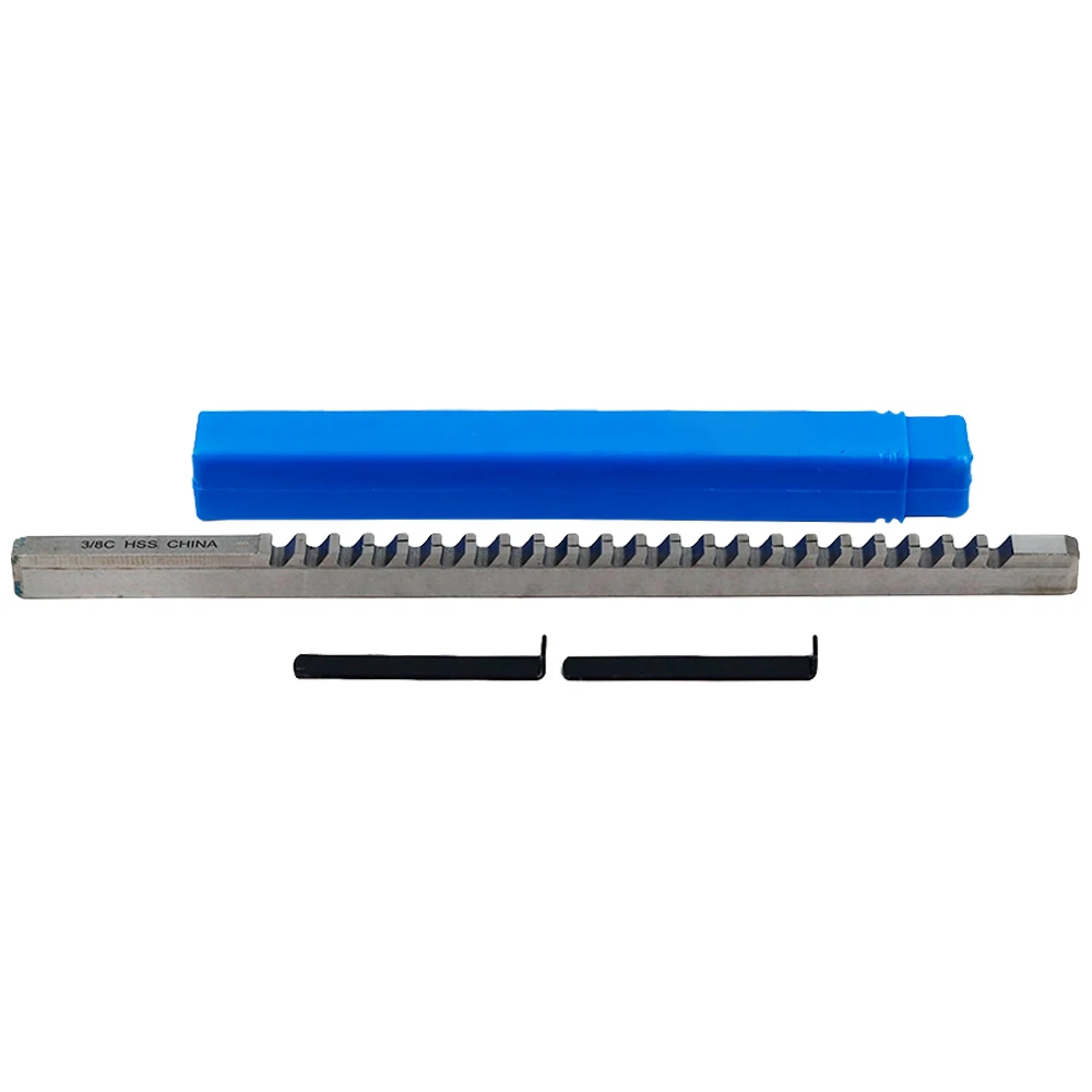 HSS Broach 3/8 C Push-Type Keyway Broach Inch Size Cutting for CNC Machine Tools with 2Pcs Shims