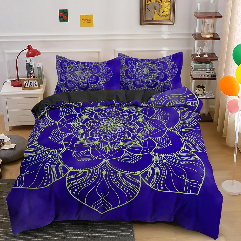 Psychedelic Boho ���Ÿ� ħ�� ��Ʈ 2/3PCS Pillowcase ŷ ���ٶ� �̺� Ŀ�� �� �̺� Ŀ�� ���� ������ ��Ʈ Ŀ��