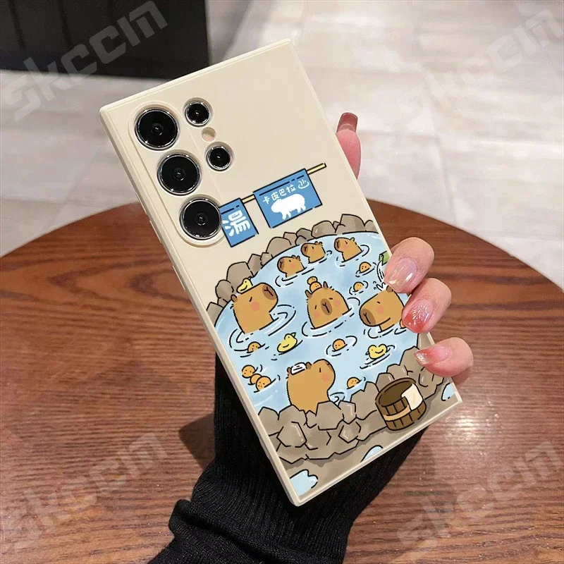 Adorable Hot Spring Capybara Phone Case Cover