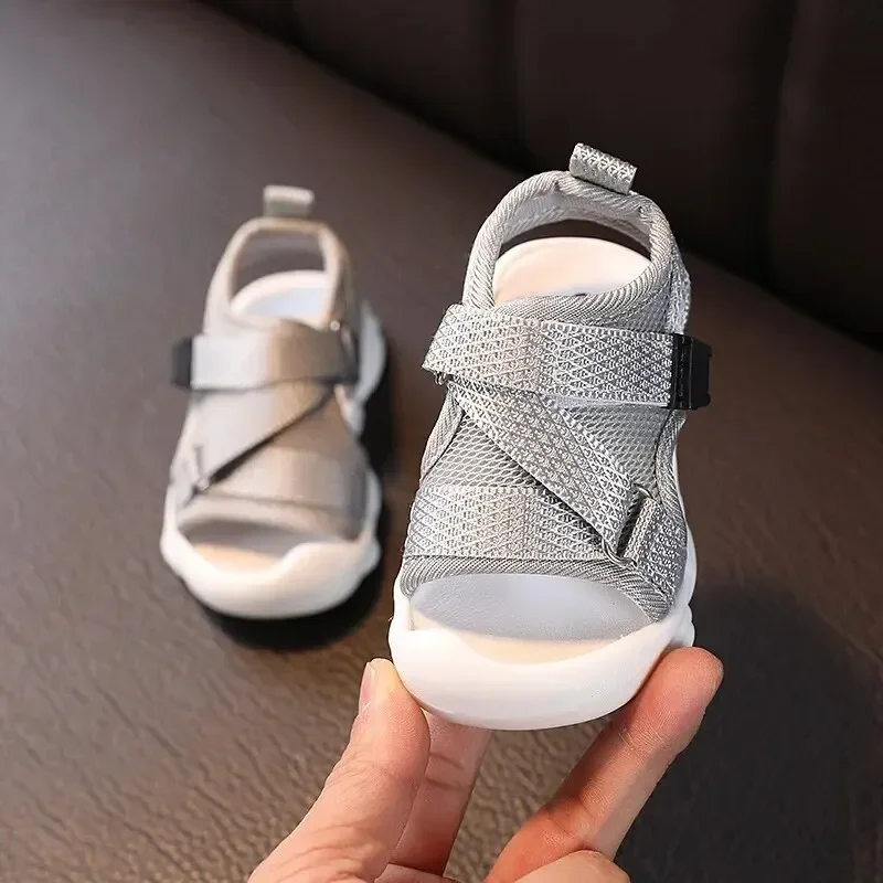 Breathable Summer Sport Shoes Boys Girls Baby Step Learning Shoes Low Cut Beach Slippers Summer Casual Style Mesh Material 3