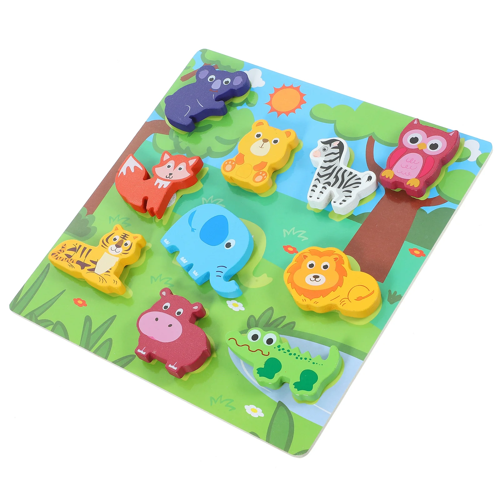 

Panel Puzzles for Toddlers Kids Matching Game Jigsaw Three-dimensional Preschool Wood Wooden 1-3 Children's Toys
