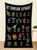 1pc Dinosaur & Letter Graphic Blanket, Modern Fabric Blanket For Living Room And Bedroom 2