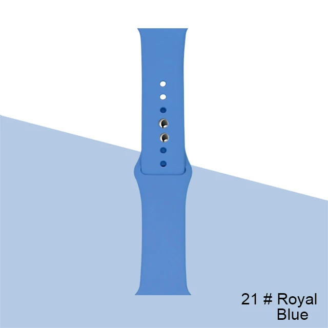 Silicone Strap For Apple Watch band 45mm 41mm 44mm 40mm 38mm 42mm Watchband Bracelet Correa For Iwatch Series 6 Se 5 4 3 7 Royal-Blue-21