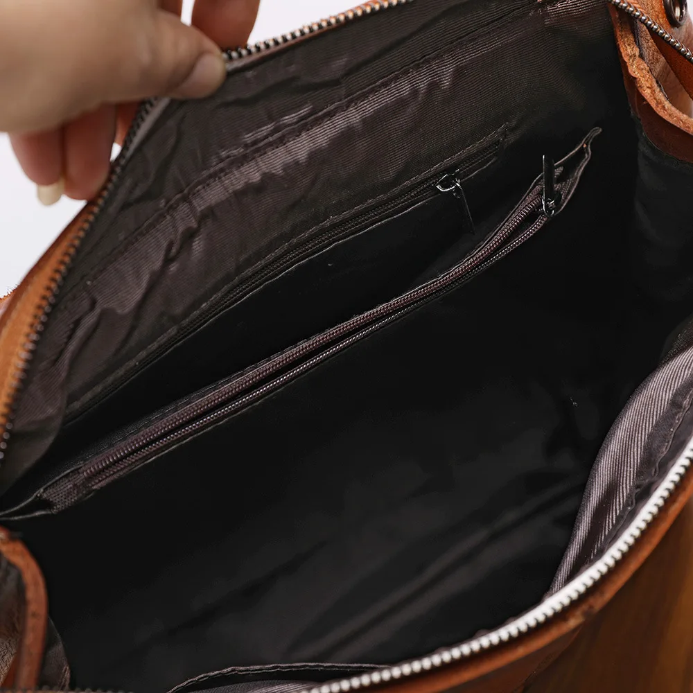 Layer Cowhide Hand-made Original Backpack Leather Erasing Retro Large Capacity Travel Unisex Backpack
