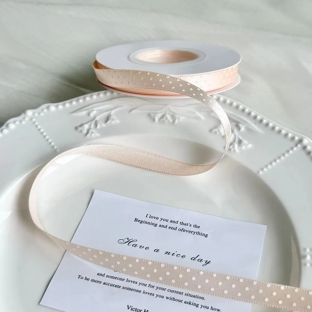 Mehrfarbiges Band mit Punktmuster, 25 Yards, DIY-Bastelstoffbänder, Hochzeit, Party, Heimdekoration, Haarschleifen, Geschenkverpackungsbänder – Detail 9
