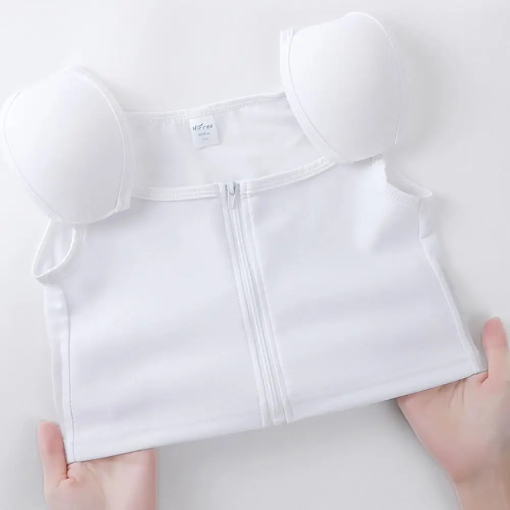 Mesh Flache Brust Binder Bustier Einfarbig Stoßfest Tank Top Shapers Dame Mädchen Cosplay Schulter Pad Brust Bindung Slim Fit – Detail 9