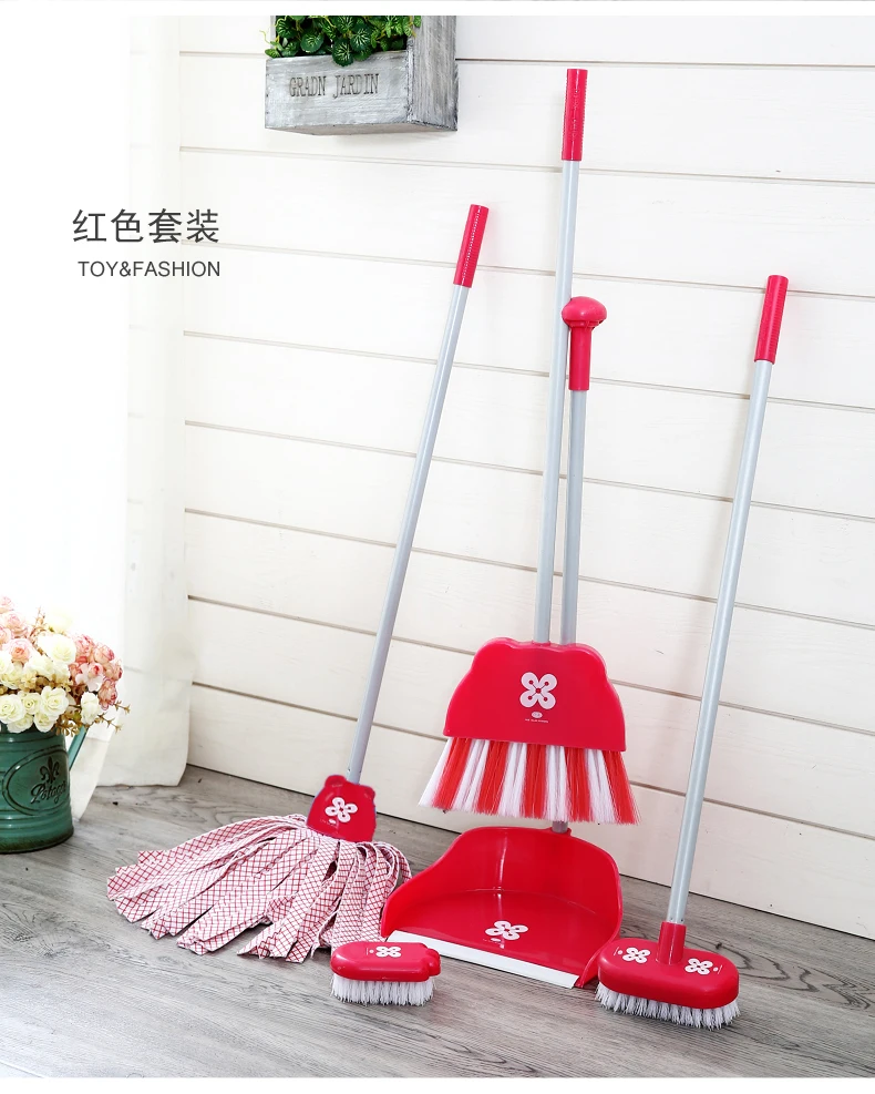 Children's Cleaning Toy  Simulation Mini Sweeping Broom Set  Baby Kindergarten Mop Dustpan Kids Play House Housework Suit Toys 5