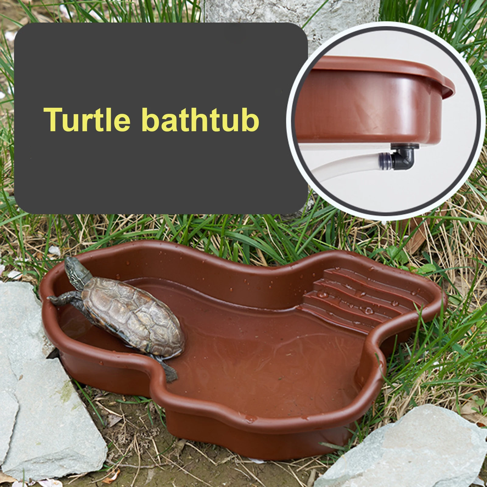 Reptile Bathing Pool Terrarium Bowl Feeding Plate Large Reptile Bowl Tortoise Water Dish for Hamster Bearded Dragon Gecko aquarium tank vivarium box