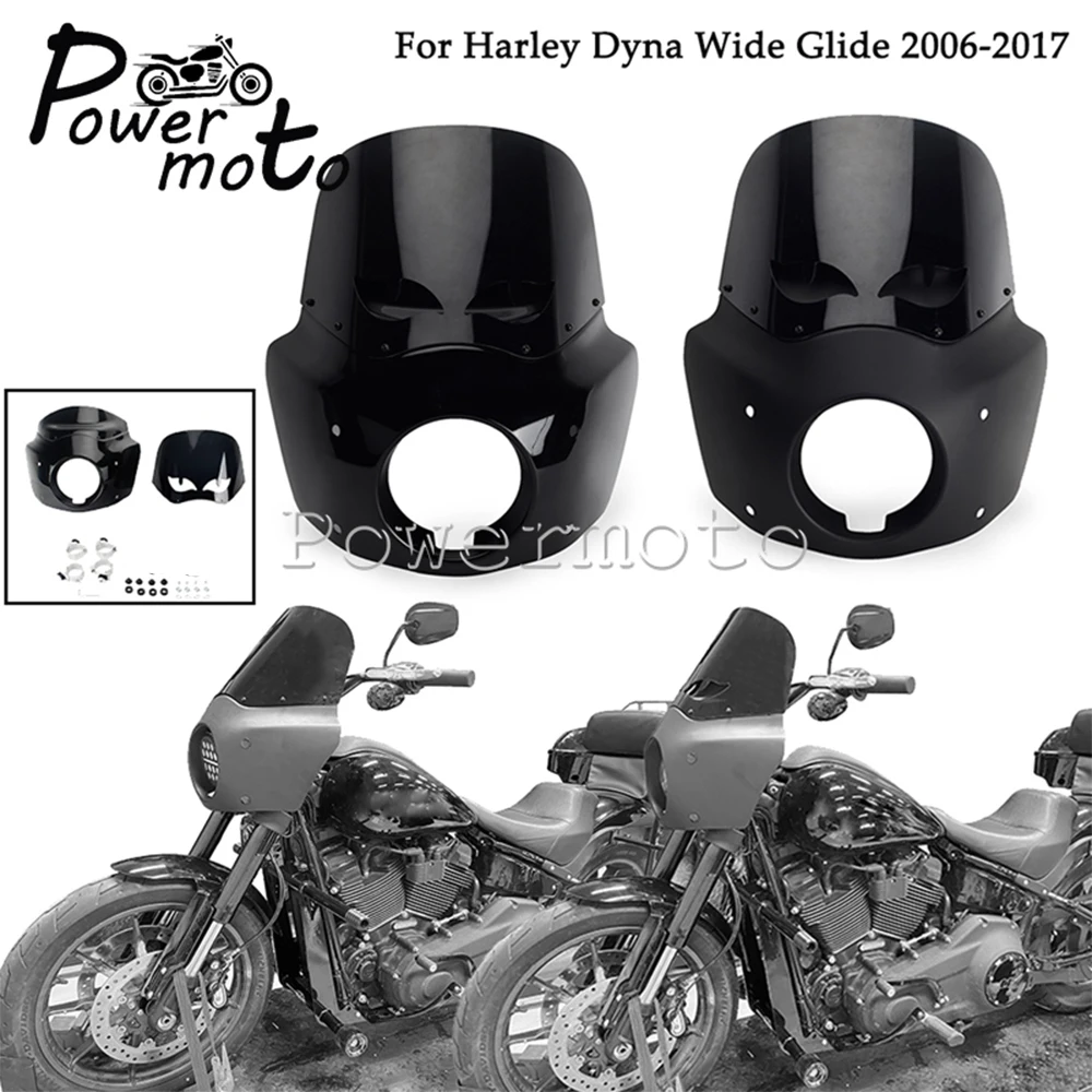 

5.75" Headlight Fairing 12" Windshield Screen & Mount Hardware For Harley Dyna Wide Glide FXDWG 2006-2017 EFI FXDWGI 2006-2011