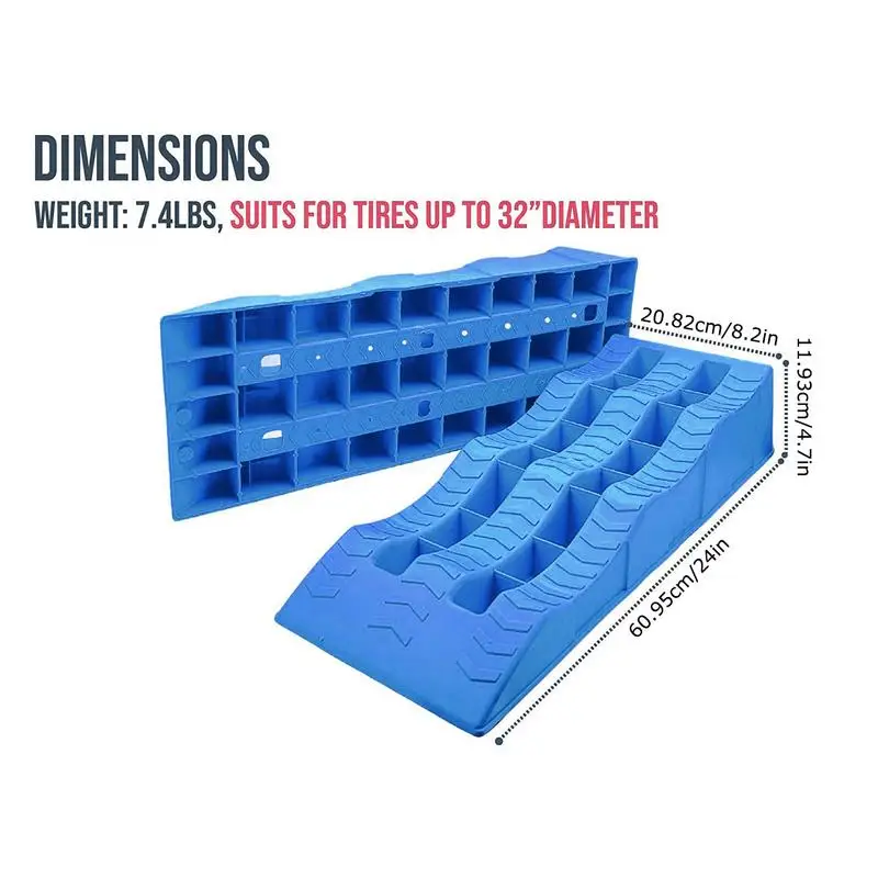 RV Leveling Parts Car Leveling Ramps 2pcs Heavy-Duty Camper Leveling Blocks Lightweight Trailer Wheel Chocks And Levelers Multifunctional Travel