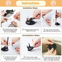 Cat Toy Cat Teaser Stick With Bell Extended Rod Suction Cup Self High And Durable Bite Teaser Tool Replaceable Feather Head 5