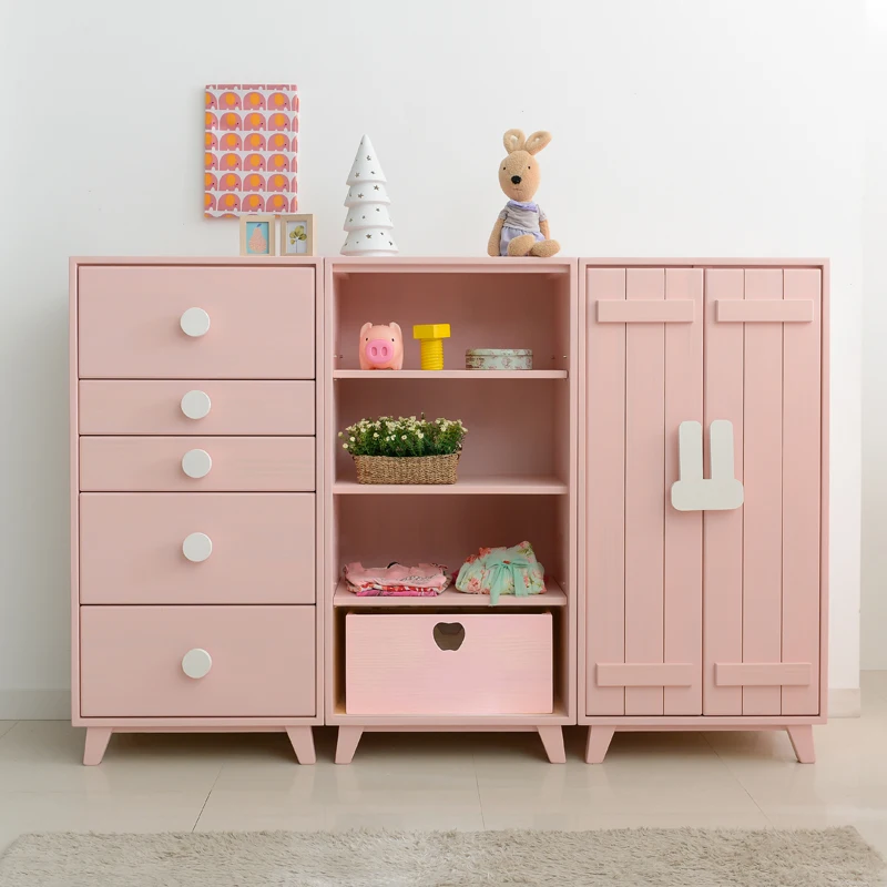 Kids Shelves Wardrobes Closet Cute Pink Hangers Storage Organizer Bedroom Dressers Meuble De Rangement Room Furniture CY50CW