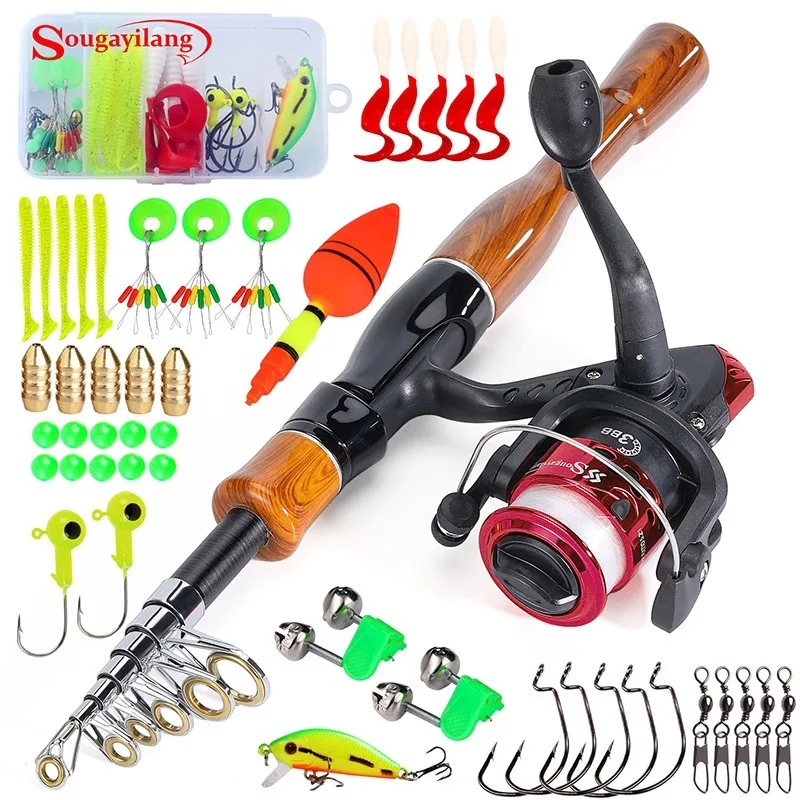 Combo 2 Fishing Rods Spinning - Spinning Fishing Combo 1.6m Carbon Fiber Rod  5.2 1 - Aliexpress