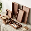 Solid wood desktop sundry coffee table office key storage box Jewelry cosmetics stationery organizer box tray 5