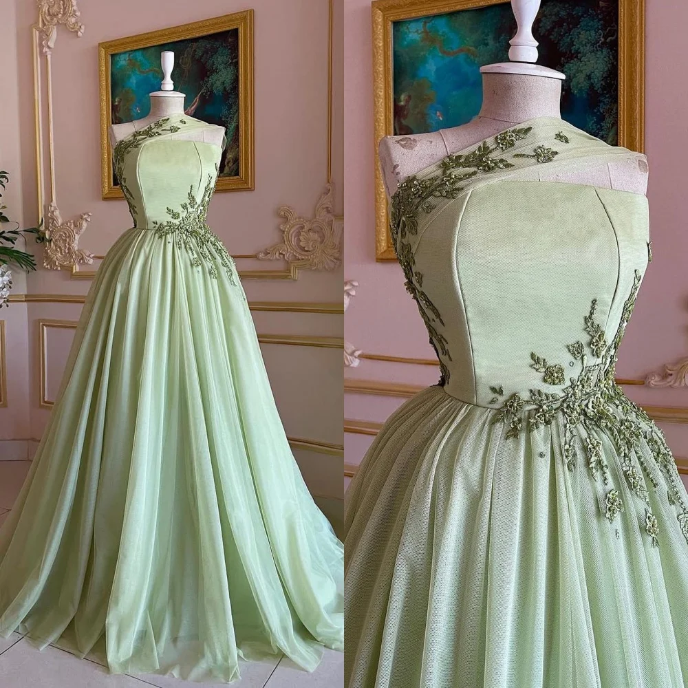 Prom Dress Saudi Arabia Yipeisha   Elegant One-shoulder Ball Gown Sweep es Applique Skirts Tulle Customized