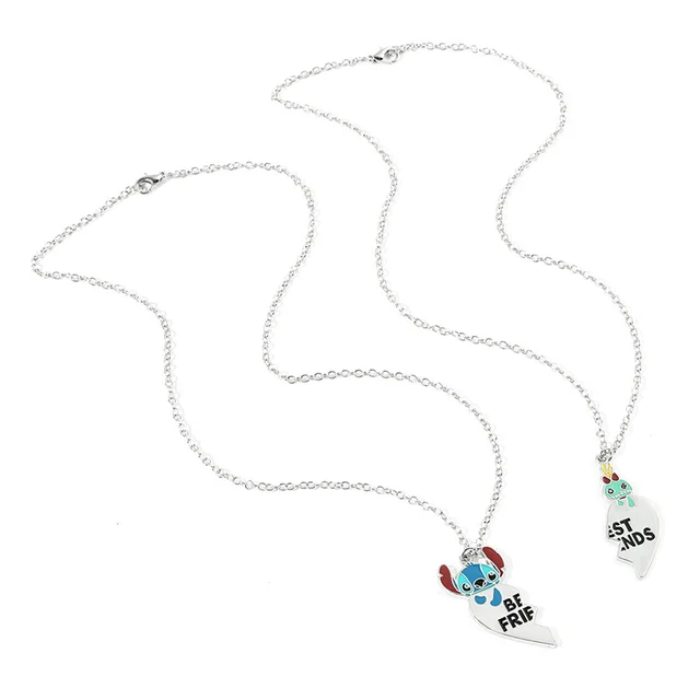 Collier Stitch CAN o & Stitch en métal Disney Anime, collier Kawaii,  personnalité de couple de dessin animé, pendentif Hip Hop, cadeau de jouets  - AliExpress