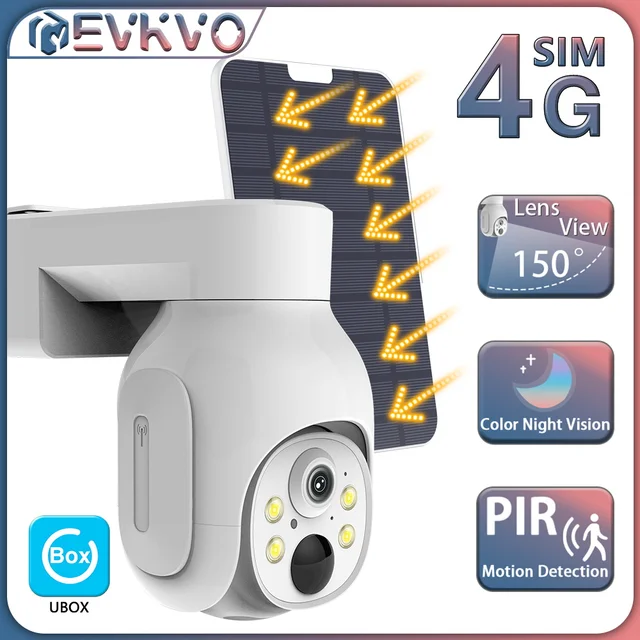 4G SIM Card 5MP Surveillance Solar Camera Built-in Battery Outdoor IP Camera Security PTZ PIR Motion Waterproof CCTV Camera UBOX 1