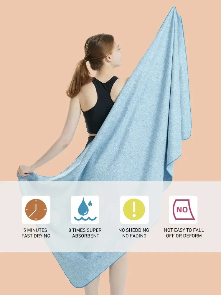 Microfiber Towel Quick Dry Gym Towel Silver ION OdorFree Absorbent Fiber Fast Drying Workout Gear for Body Sweat