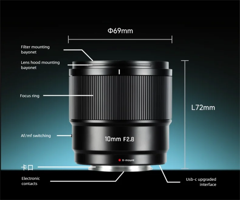 7artisans 10mm F2.8 AF 105 광각 렌즈 자동 APS-C  E 후지 X XF A6600 A6400 A7C A7R A7MIV XT30 XT50 XM5 XS10용