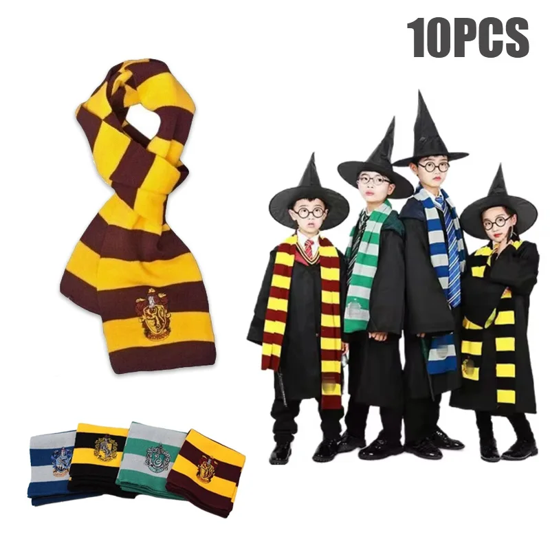 Winter Cotton Striped Christmas Kids Scarves Halloween Cosplay Scarves Movies Harris Magic Costumes Wizard School Party