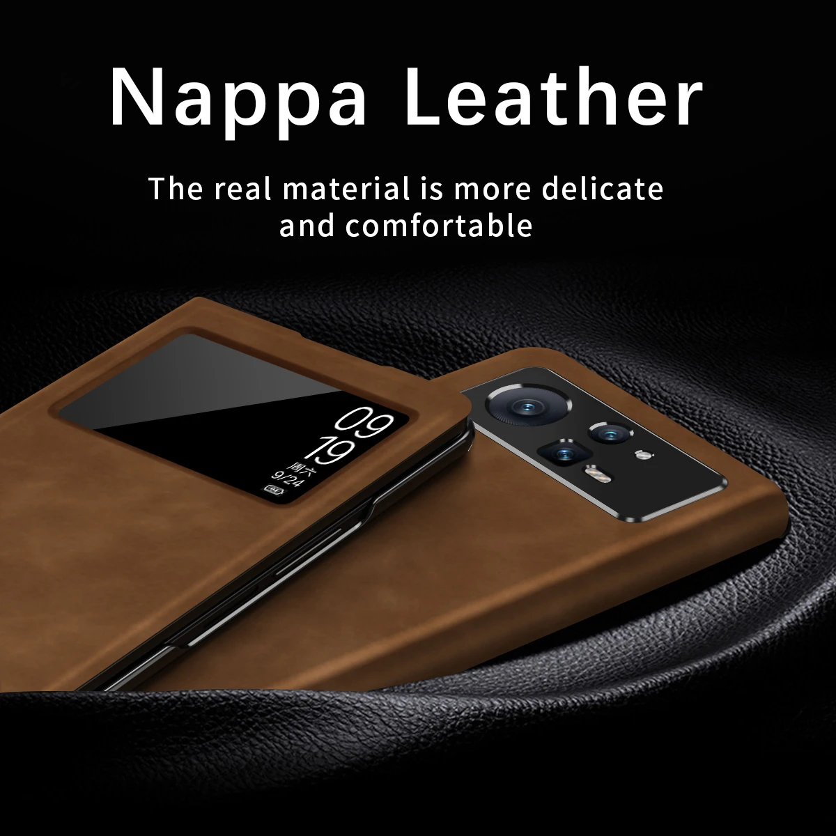 Leather Folding Case with Concealed Stand - High-end Business Holster