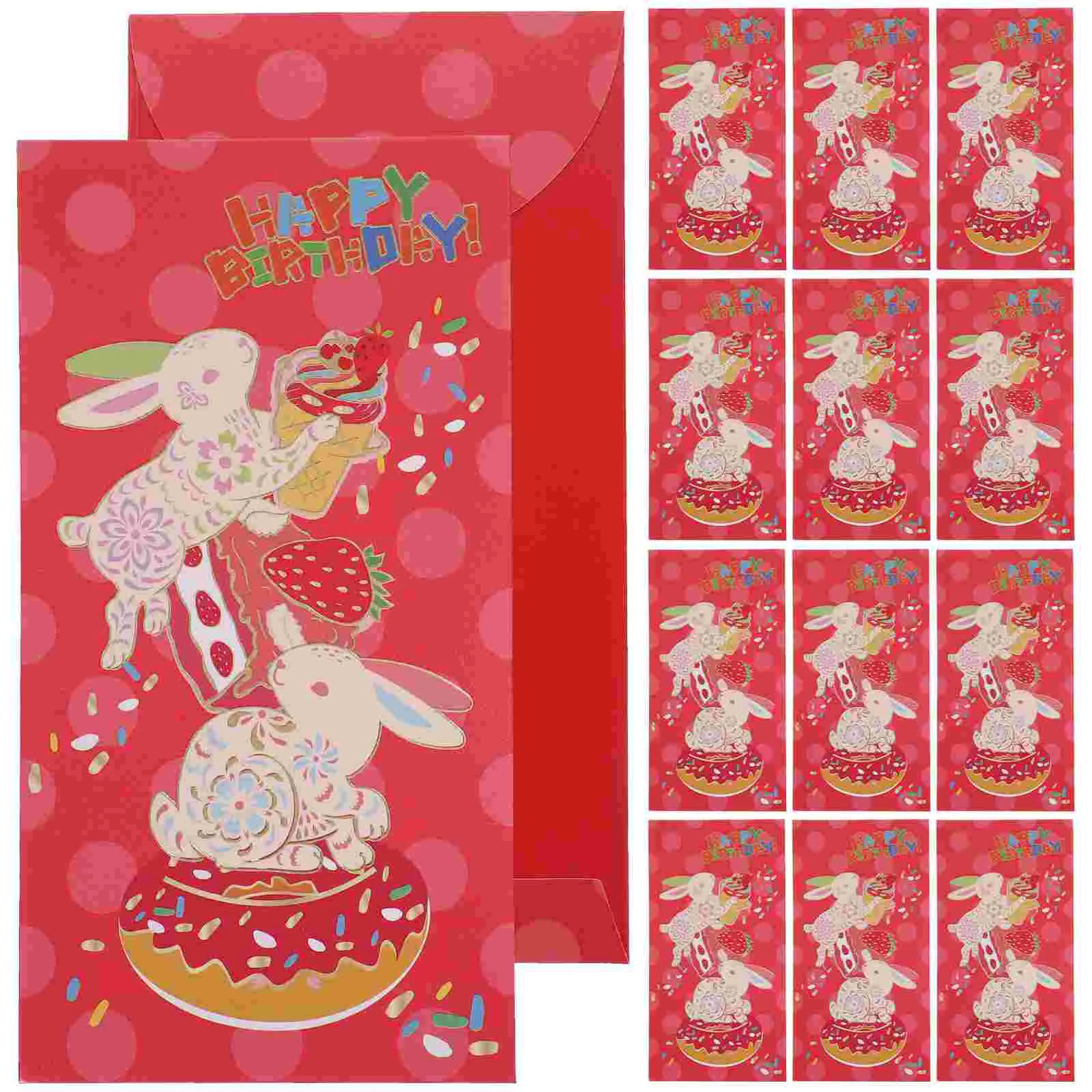 

24 Pcs Happy Birthday Red Envelope Gifts Money Pouch Baby Packet Paper Envelopes Pouches