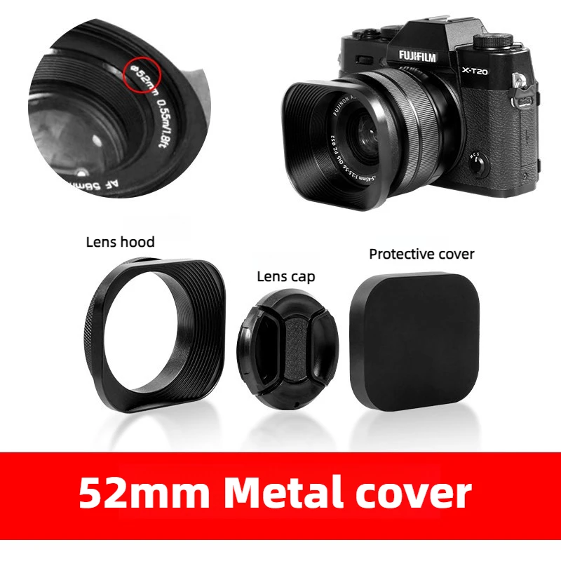 Aluminum Alloy Metal Square Lens Hood Lens Protector