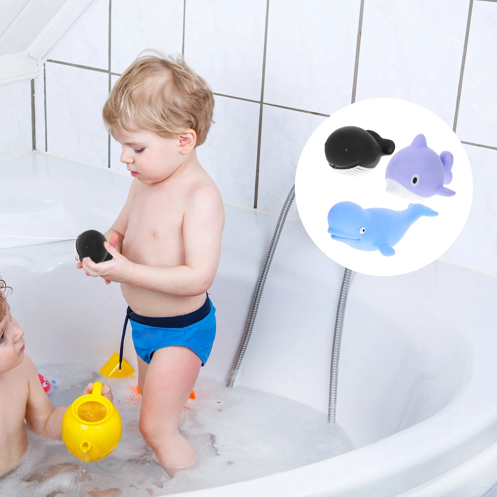 

3 Pcs Baby Bath Toys for Kids Bathing Plaything Ocean Water Small Animal Shower Eva Sea