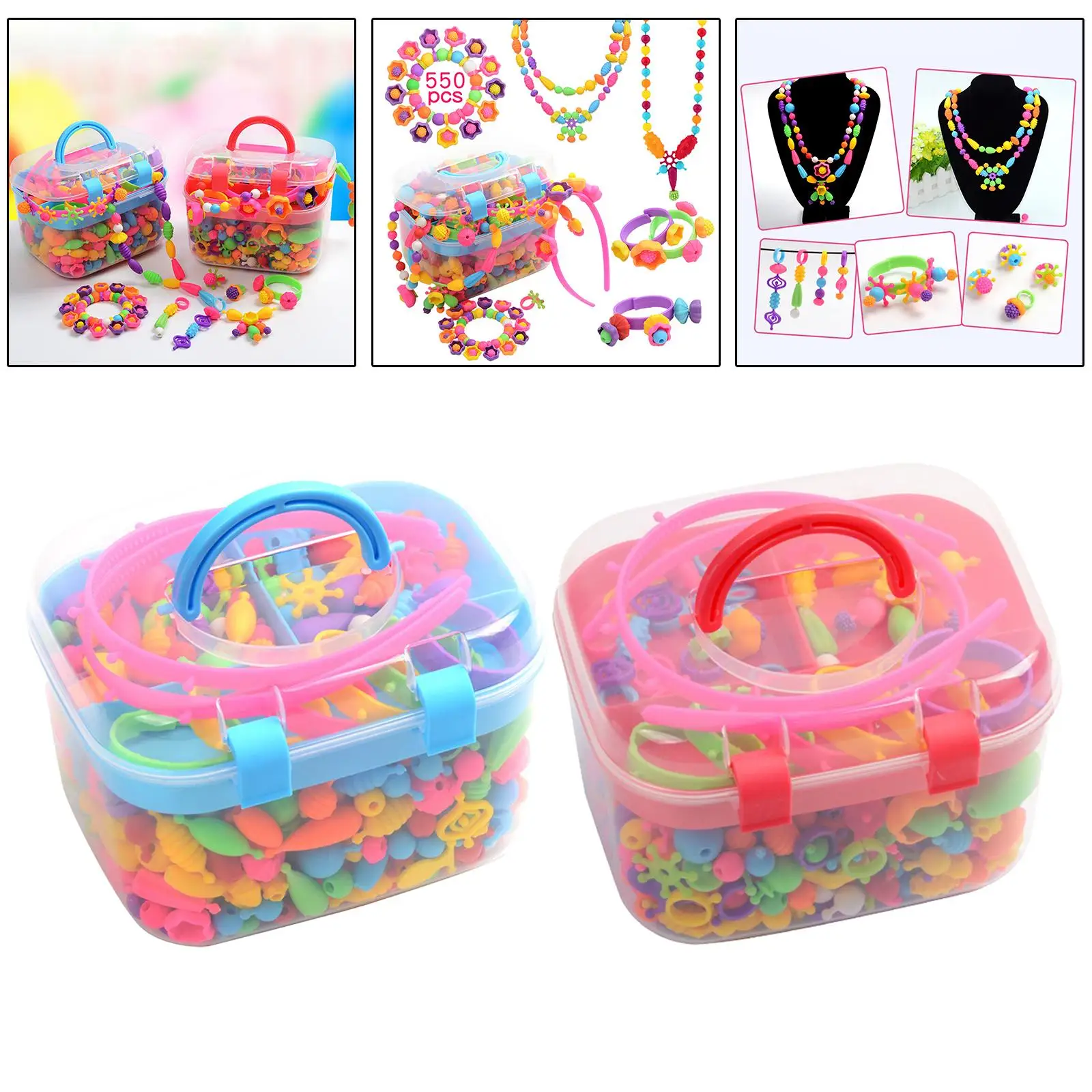 rcstronger 550Pcs Beads Jewelry Making Crafts for Necklace Girls