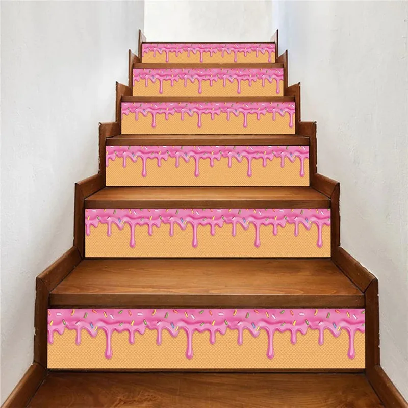 Colorful Ceramic Tiles Removable Stair Sticker Step Creative Self-Adhesive PVC Staircase Wallpaper Decal Vinyl Stairway 6/13pcs