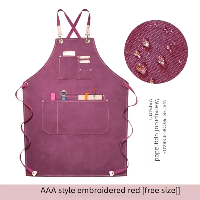 Thick canvas AAA style embroidered red