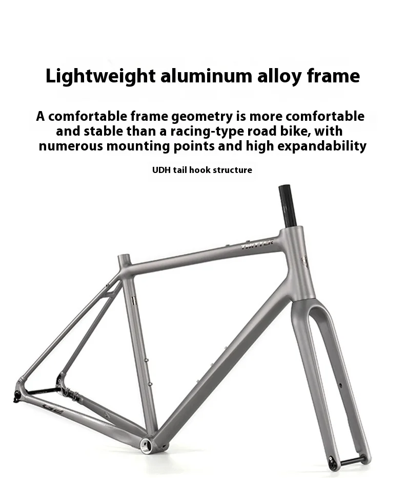 Bicicleta híbrida 700C con frenos de disco hidráulicos DEORE 12 Kit de transmisión Neumáticos máximos Bicicleta todoterreno de grava 38C