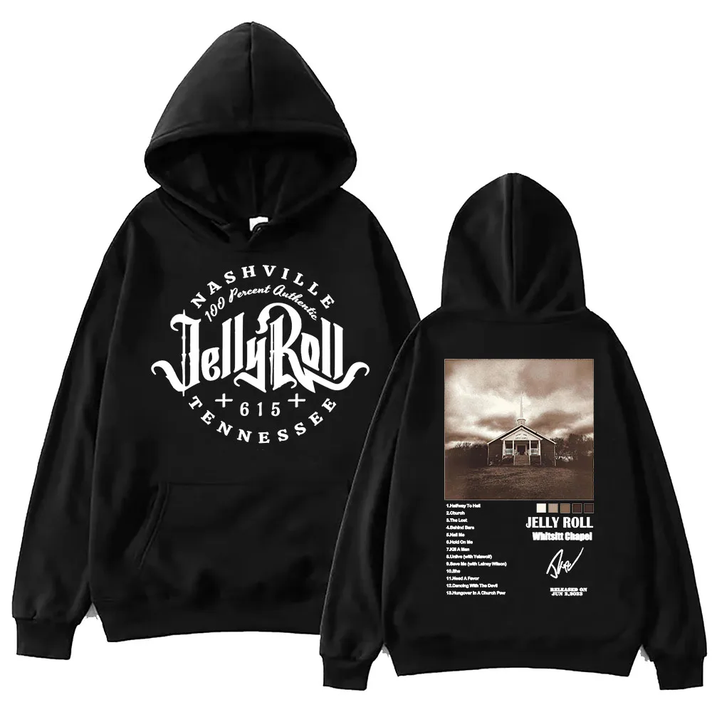 

Whitsitt Chapel Jelly Roll Hoodie Harajuku Hip Hop Pullover Tops Sweatshirt