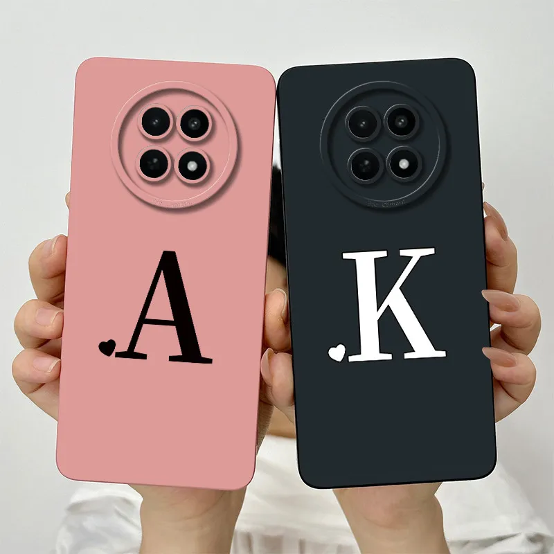 Cute Initial Letters Matte Soft Shockproof Phone Case Cover