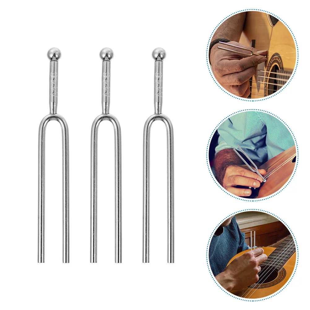 

3 Pcs Tuning Fork A 440hz Forks Musical Accessories Professional Guitar Metal Practical Tone Tuners