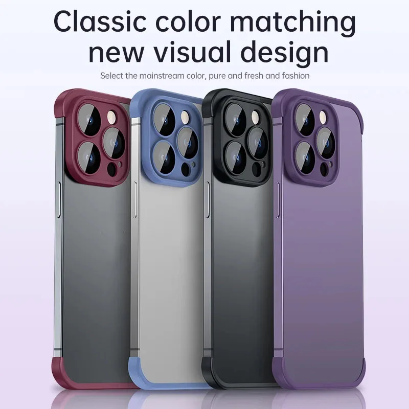 Frameloze Tpu Bumper Case Met Camera Lens Protector Voor Iphone X 14 13 12 Pro Max Plus Hoek Pad Zachte siliconen Shockproof Case
