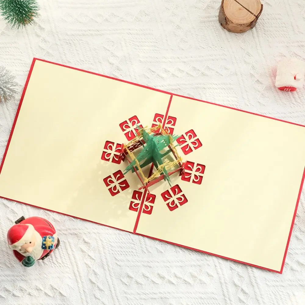 3D Pop UP Christmas Tree Cards Party Invitations Gifts New Year Greeting Card Anniversary Gifts Postcard