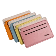 

2022 women's wallet leather 100% new creative simple card bag candy color multi-function bank card holder bus card holder
