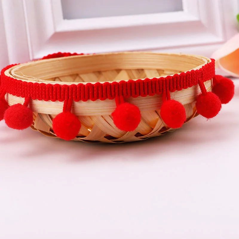 Lace Ribbon 5yards Pompom Tassel for Craft DIY