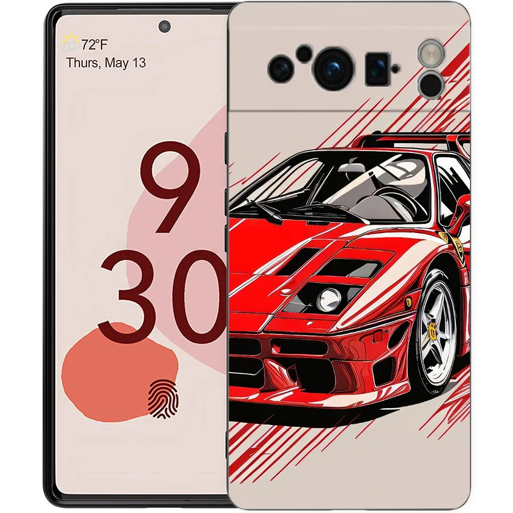 Tokyo Drift Sports Car Phone Case - Shockproof Soft Black TPU Shell