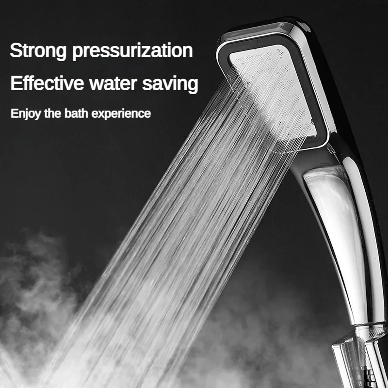 300Hole Chrome Ultra Strong Pressurized Shower Head Square Handheld Pressurized Shower Head Water Saving Shower Head 3