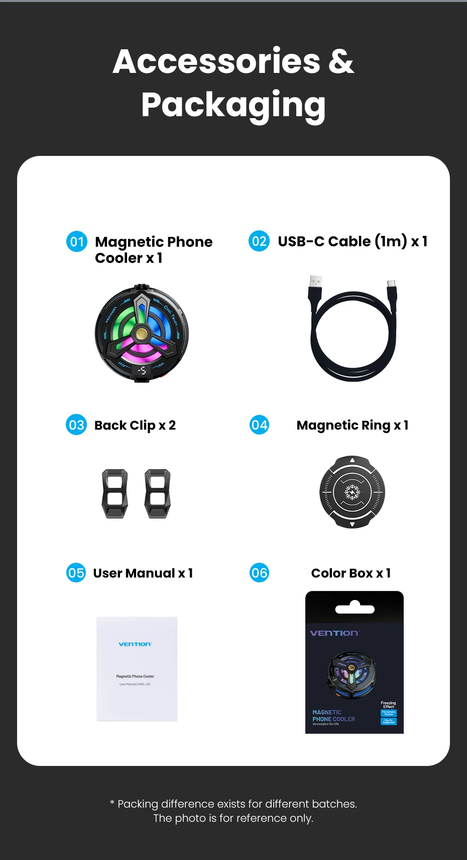 Vention Magnetischer Handy-Kühler: Schnelle Kühlung für Gaming – Handy-Kühler für iPhone 17, 16 Pro, Samsung S24, Xiaomi 17 – Kühler mit Radiator – Detail 14