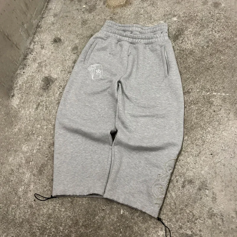 Sport Jogging Trousers Fashion Pants Men Casual Pants Double waist jogging pants embroidered pattern drooping Y2K retro men goth hip hop streetwear neutral loose sports pants