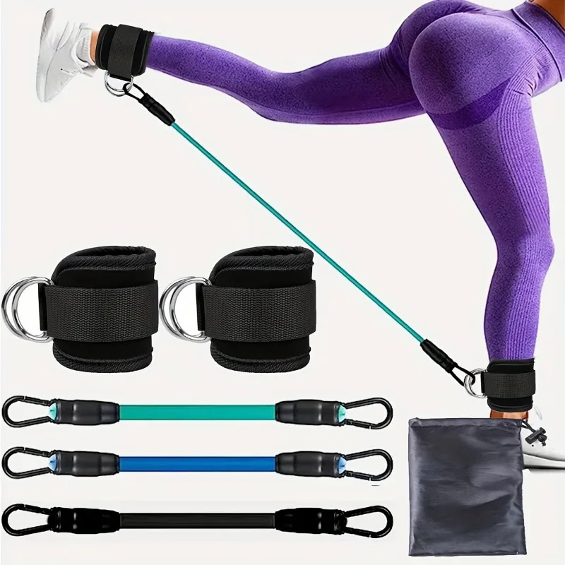 New Fitness Ankle Straps - Heavy-Duty Nylon Leg Cuffs for Cable Machine Kickbacks, Hip Thrusts & Lower Body Workout, Adjustable