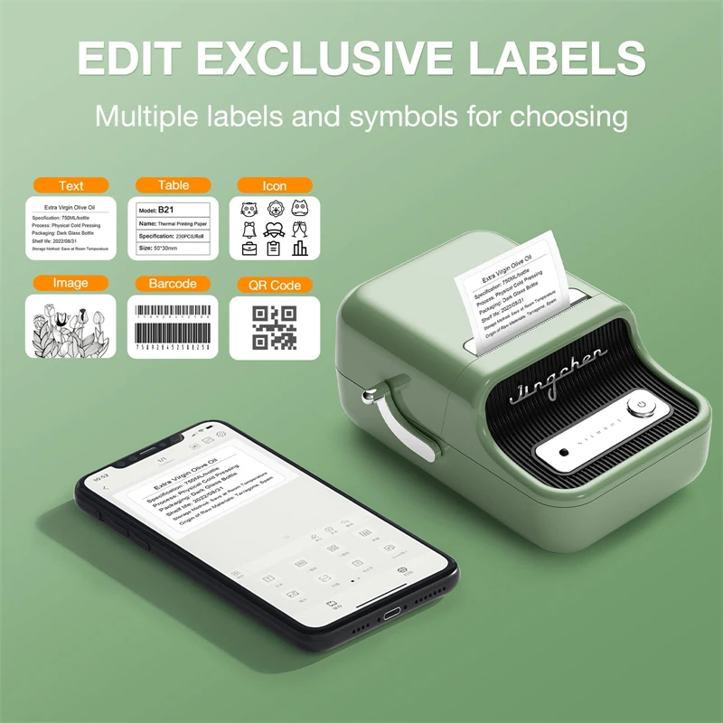 Niimbot B21 Impressora de Etiquetas Portátil sem Fio Bluetooth Label Maker Multifuncional Auto-adesivo Máquina de Etiquetas de Bolso - Imagem 5